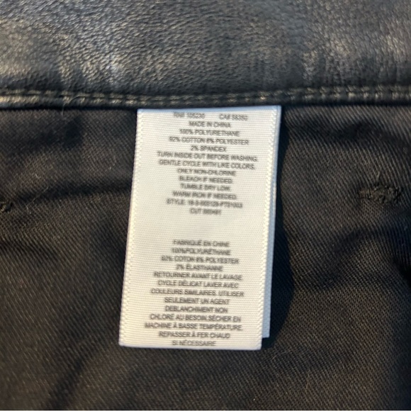 NWT Current/Elliot Fused High Waist Rocco Stiletto Black Faux Leather Jeans 25 - Picture 14 of 16